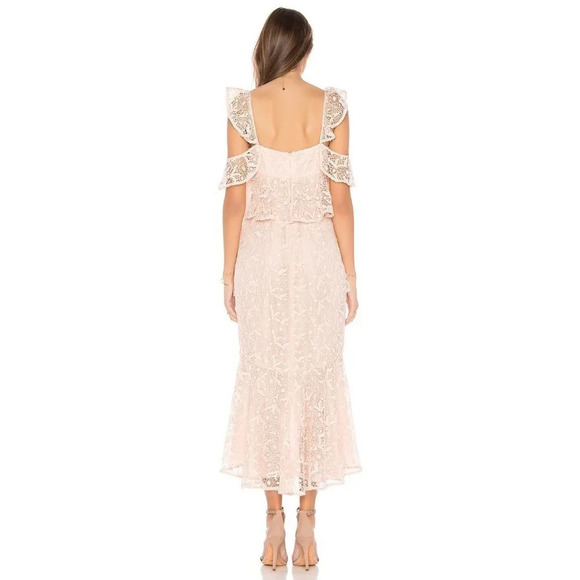 AMUR Pink Lace Hayden Midi Formal Dress $695 - Picture 3 of 15